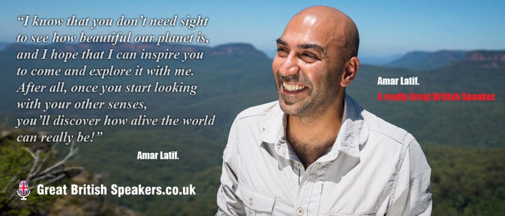 Amar Latif inspirational travel entrepreneur speaker TV presenter host at Great British Speakers
